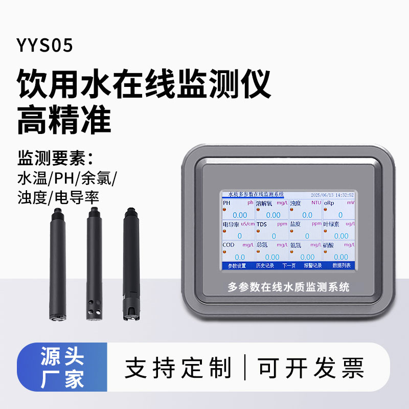 飲用水水質(zhì)監(jiān)測參數(shù)(水溫、ph、余氯、濁度、電導率)